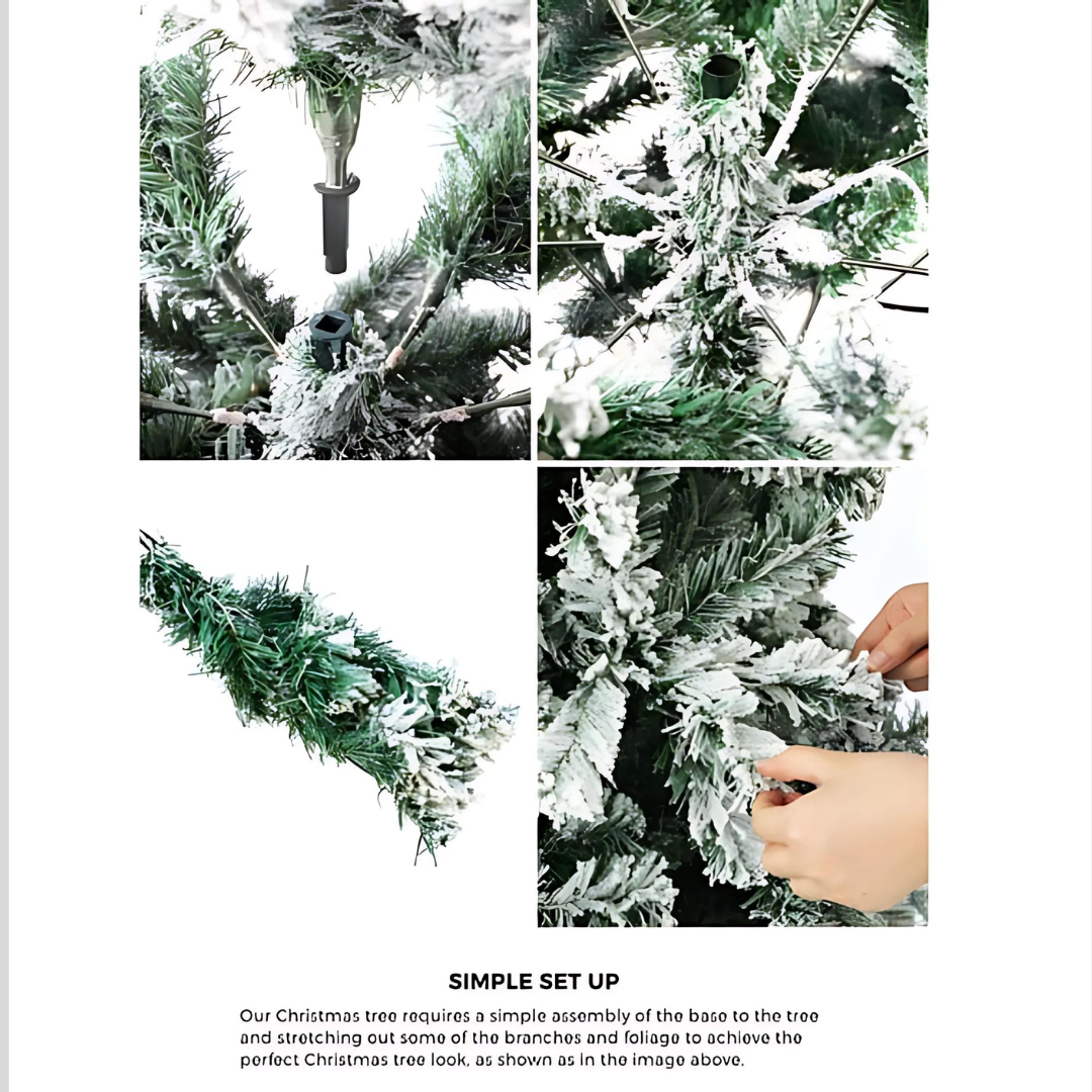 5 英尺 1.50 米植绒圣诞树粉雪