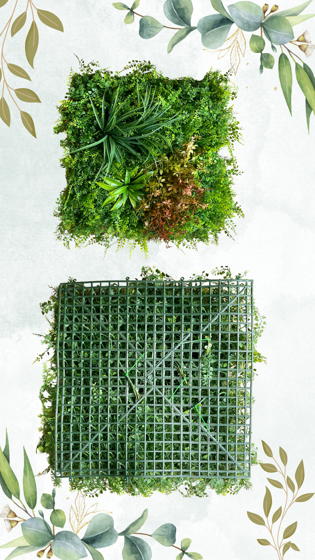 4pcs Lush Wild Savanna Artificial Plant Square Panel
