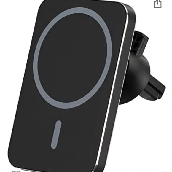 Magnets Wireless Car Vent Mount Charger (support 15w fast charging) Black