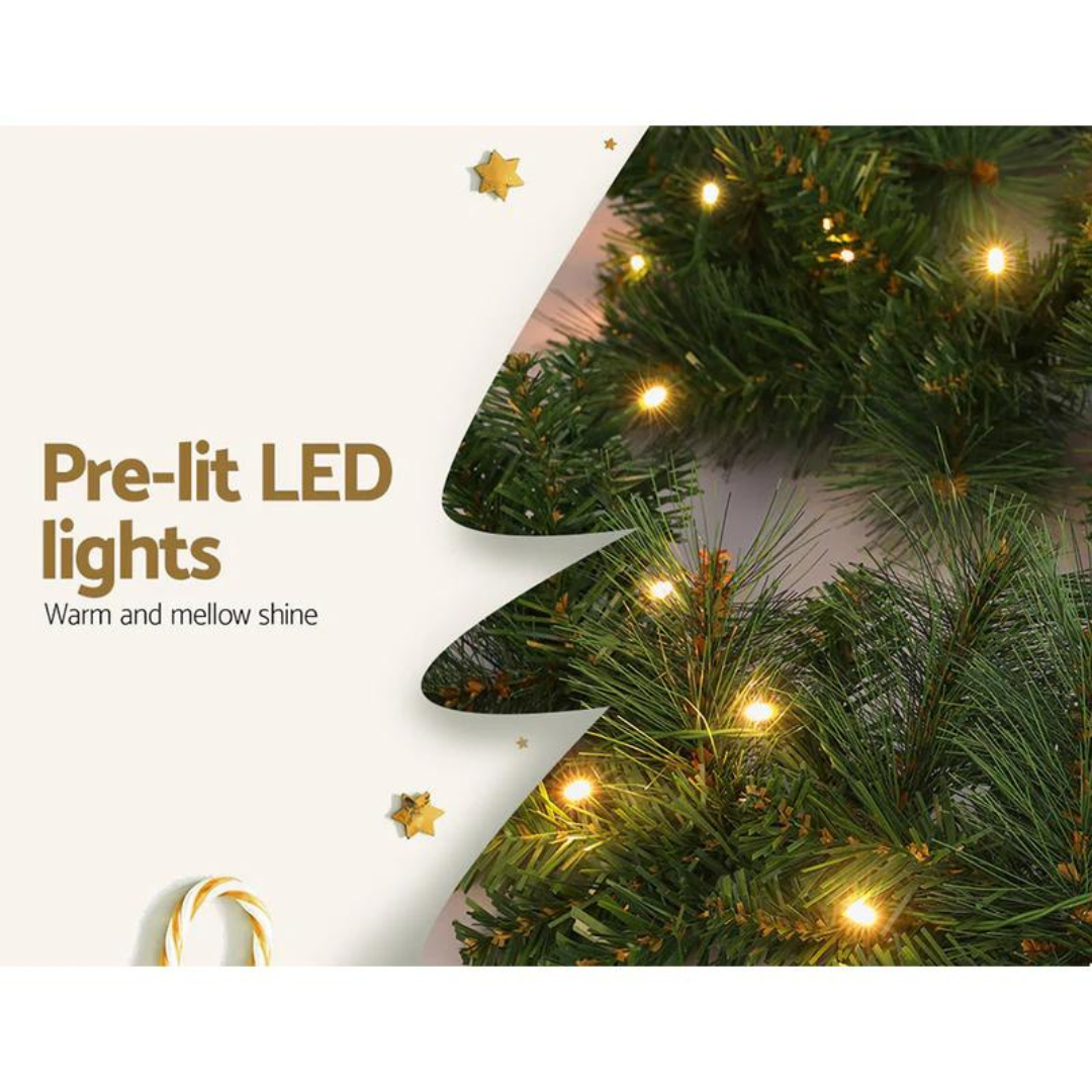 1.8 米圣诞花环,带 LED 灯派对雪花圣诞节 Jingle Jollys 出品