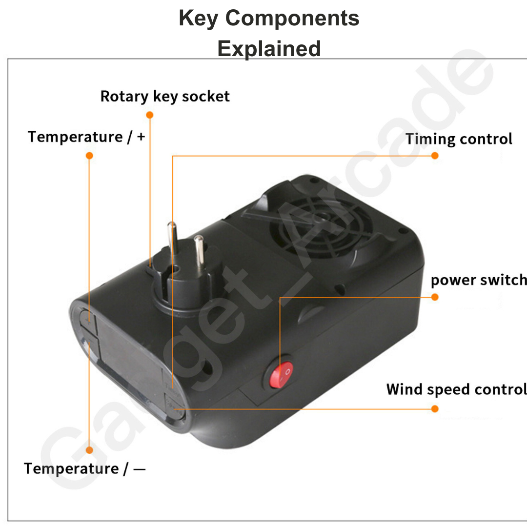 Mini Electric Power Heating Realistic Flame Effect Air Blower Heater US Plug