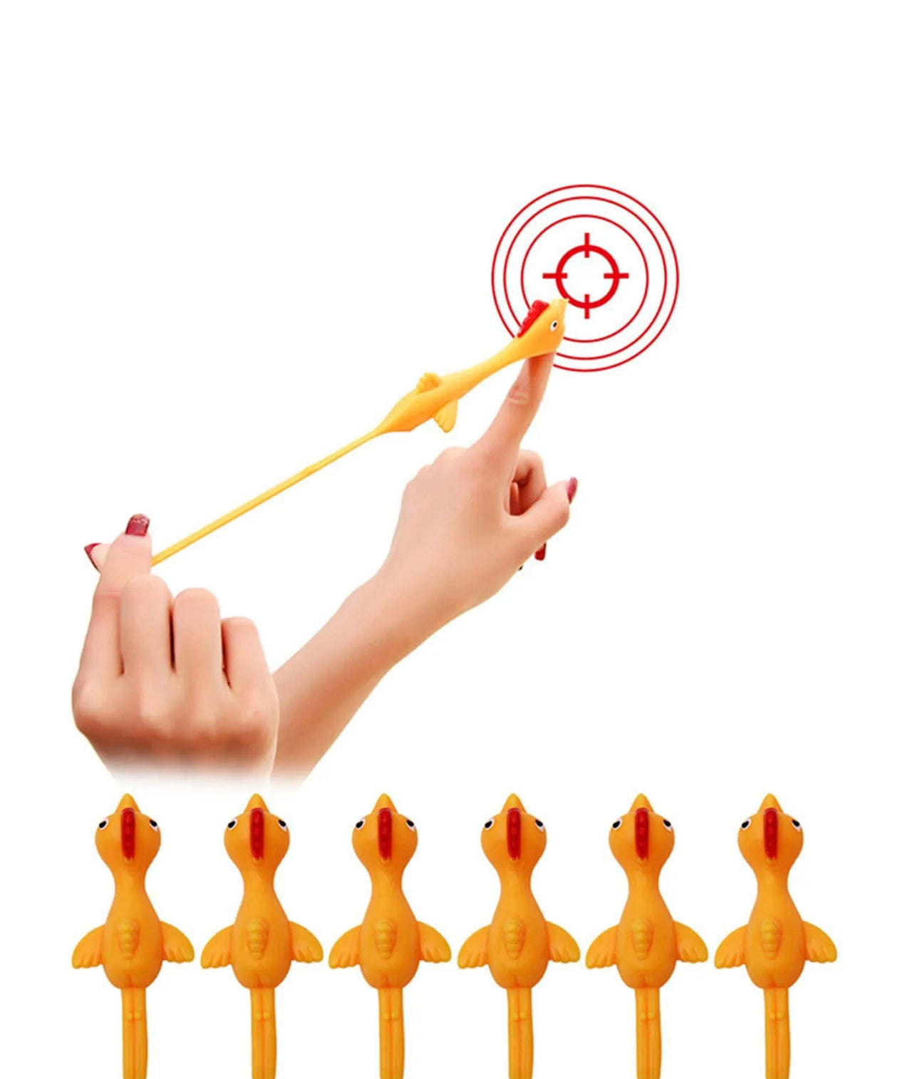 Stress relief Stretchy Chick Fidget Flying Slingshot Medium pack