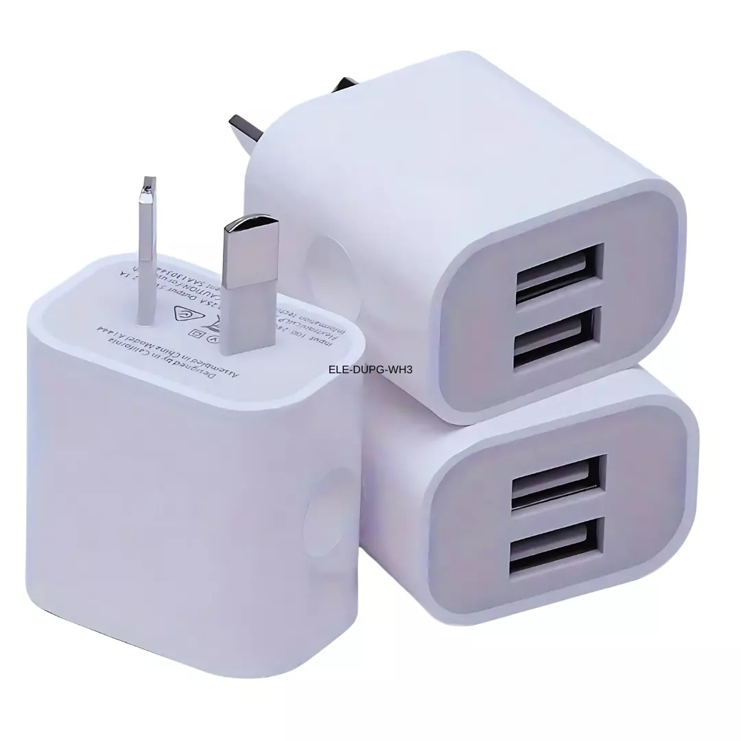 双 USB 通用旅行 5V 2A 壁式充电器电源适配器 澳大利亚插头手机交流电