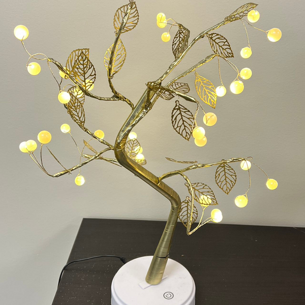Pearl Golden Leaf Tree Light with usb charger