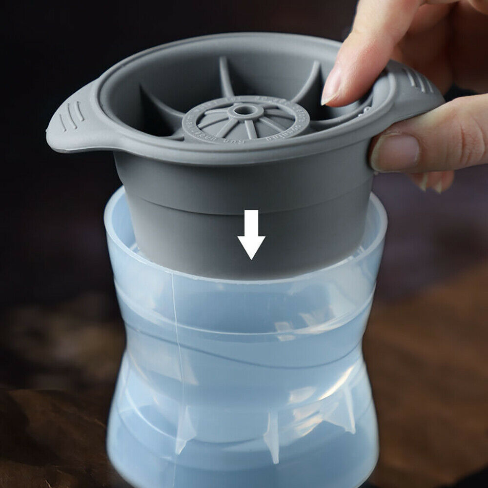 Susliving 五十度灰老式鸡尾酒冰球制作模具 3 件套