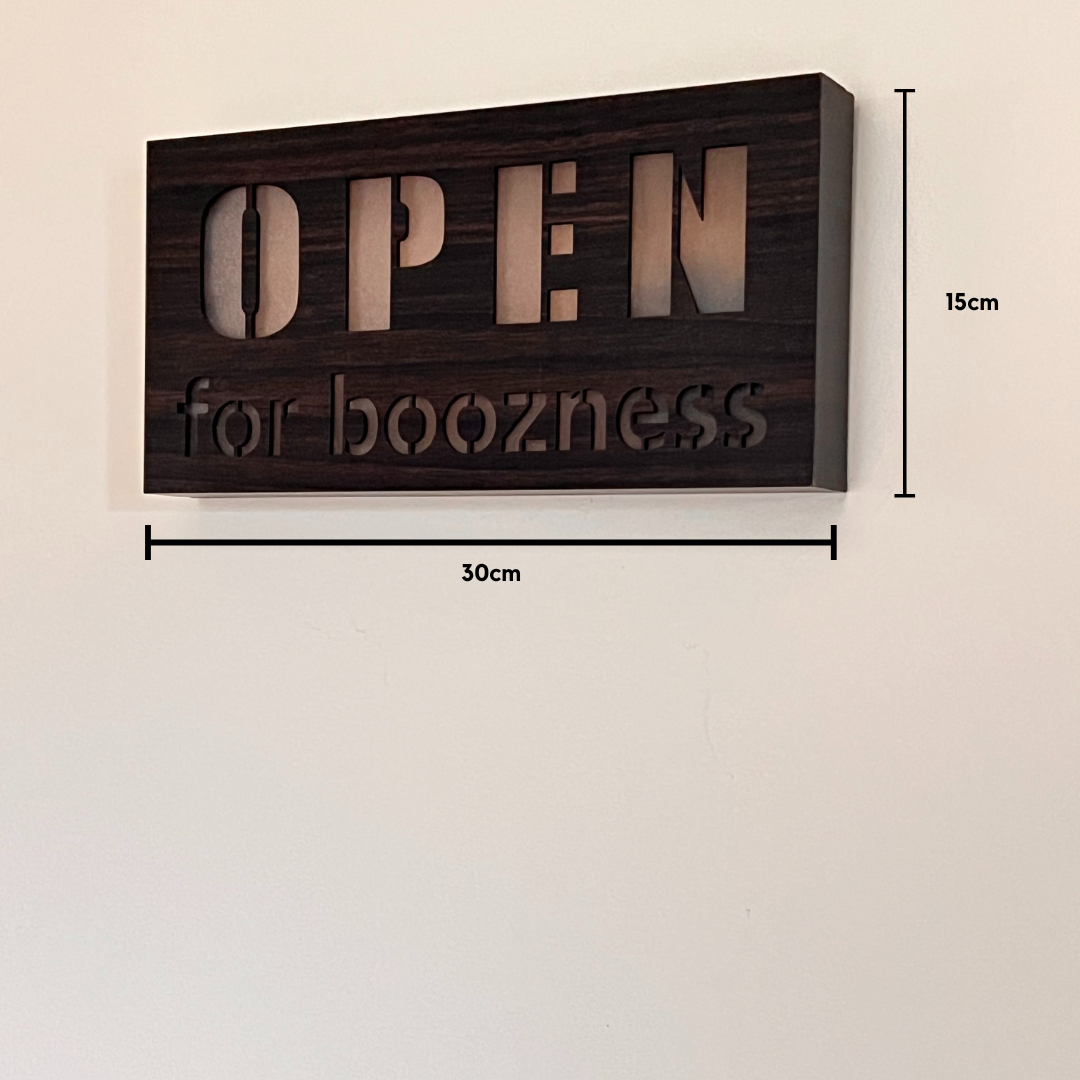 OPEN FOR BOOZNESS Decorative Light Box Bar Gift Decor