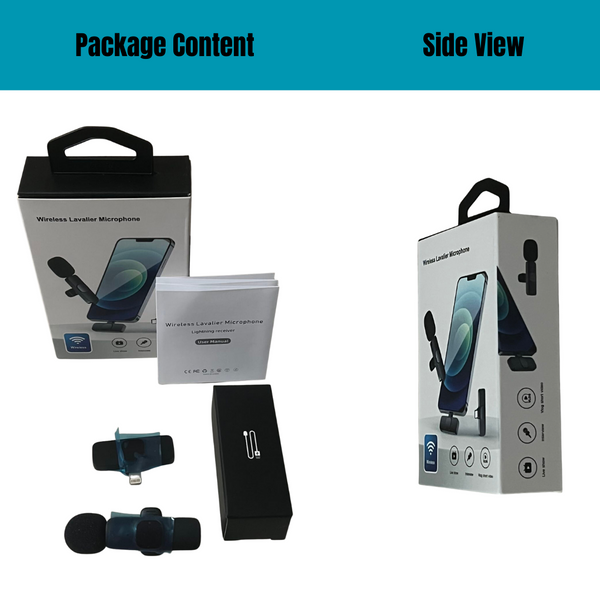 Wireless Lavalier Receiver Mic iOS & Android Live Streaming For Vlogging Content Creator