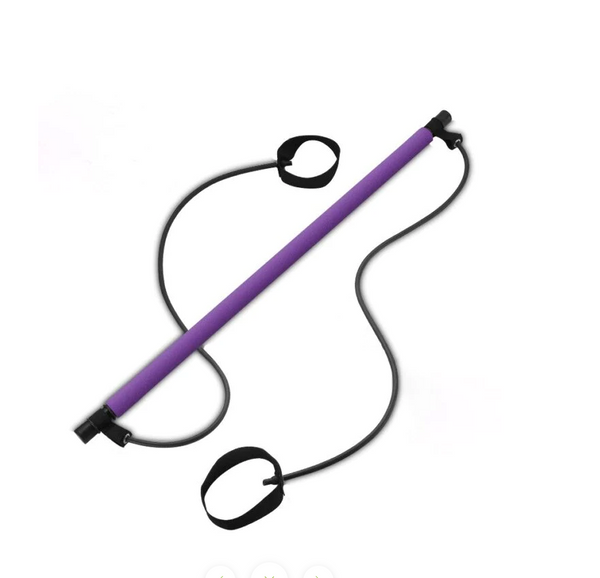Multi-Functional Portable Pilates Stretch Rope Exercise Bar-Purple