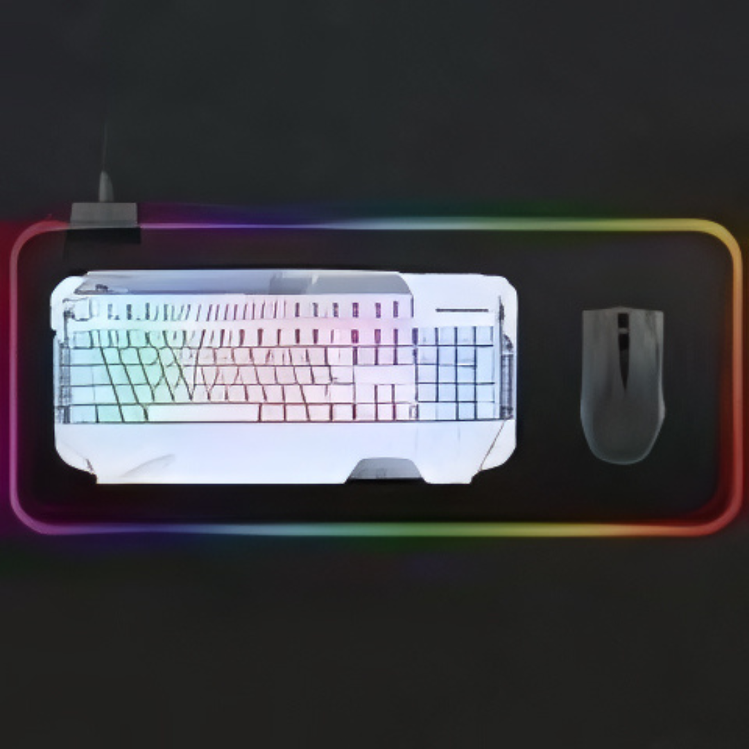 RGB Gaming Pad Mouse Pad Rubber Keyboard Black Gift Pack