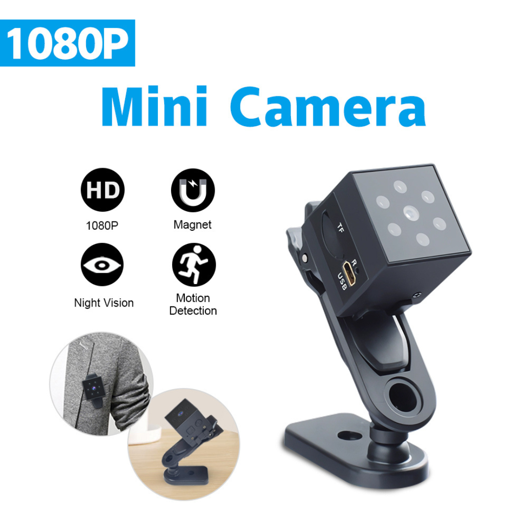 Mini Spy Cam 1080p Full HD - Mountable Hidden Video Camera Dash-cam With Motion Detection