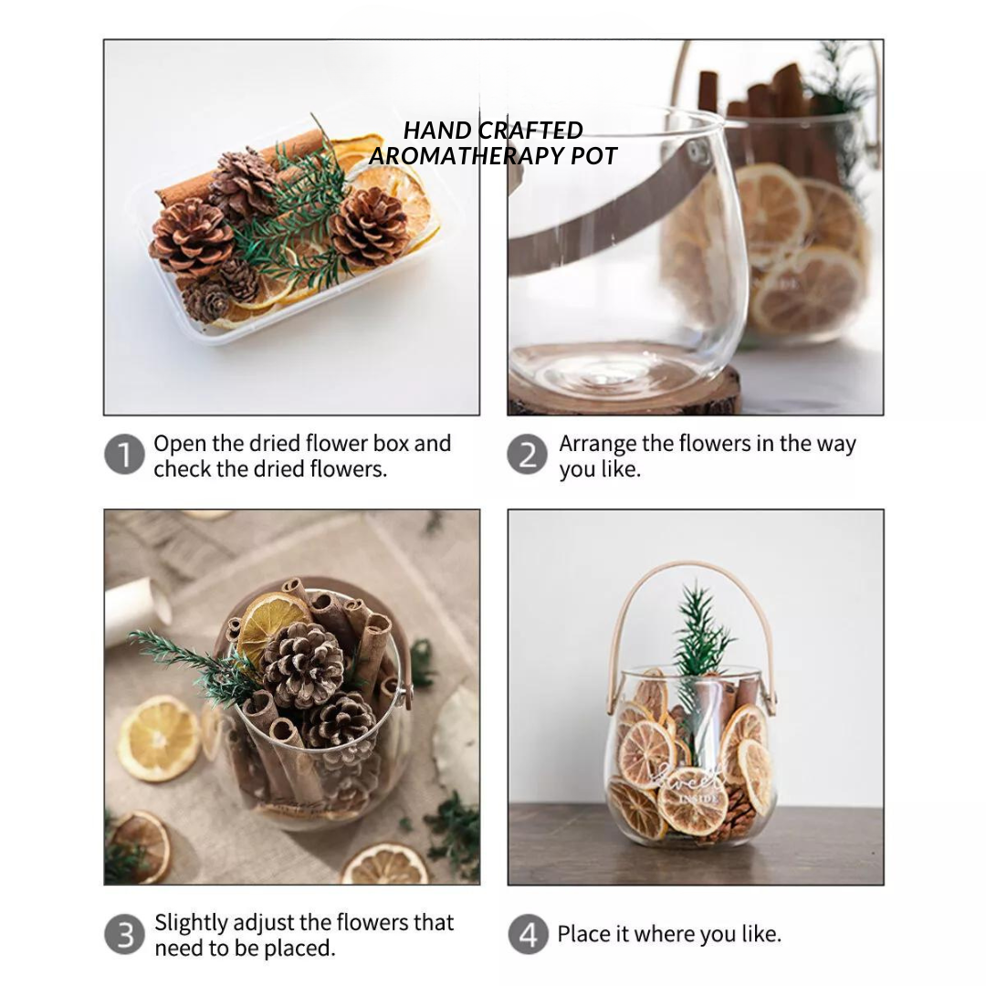 Susliving Dried Foliage Pinecones Eucalyptus Lemon Cinnamon Décor Home Aromatherapy