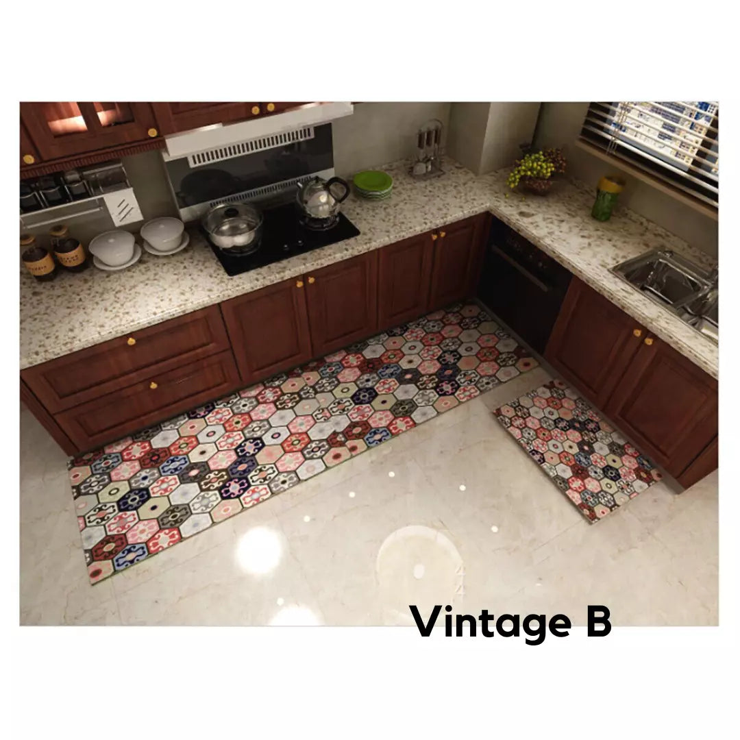 2PCs 50cm x80 & 160cm Kitchen Carpet Floor Mat EASY CARE