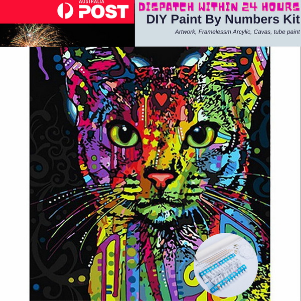 Paint by Numbers Kit Animal Large 40 by 50 Oil Painting Rainbow Persian Cat