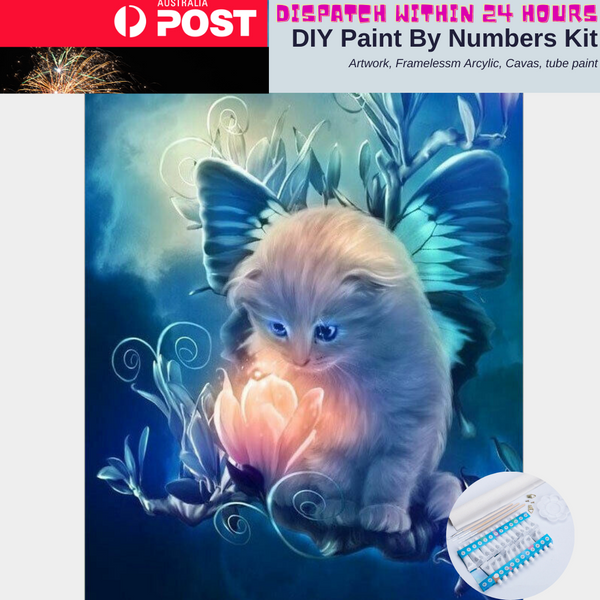 Paint by Numbers Kit Animal Large 40 by 50 Oil Painting Blue Cat