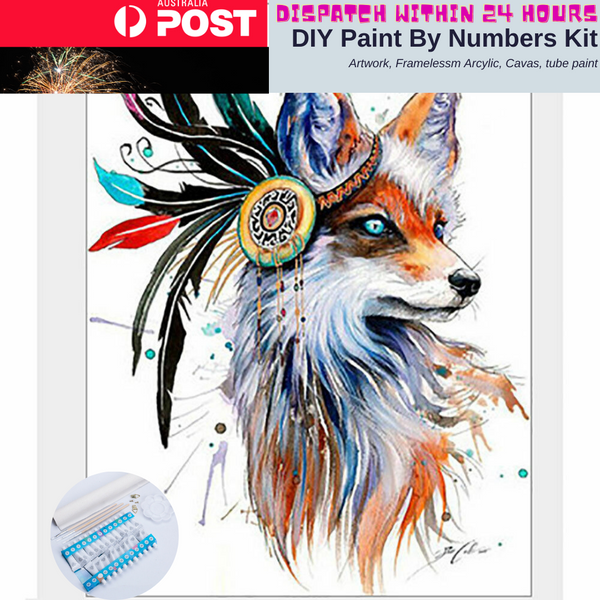Paint by Numbers Kit Animal Large 40 by 50 Oil Painting White Fox