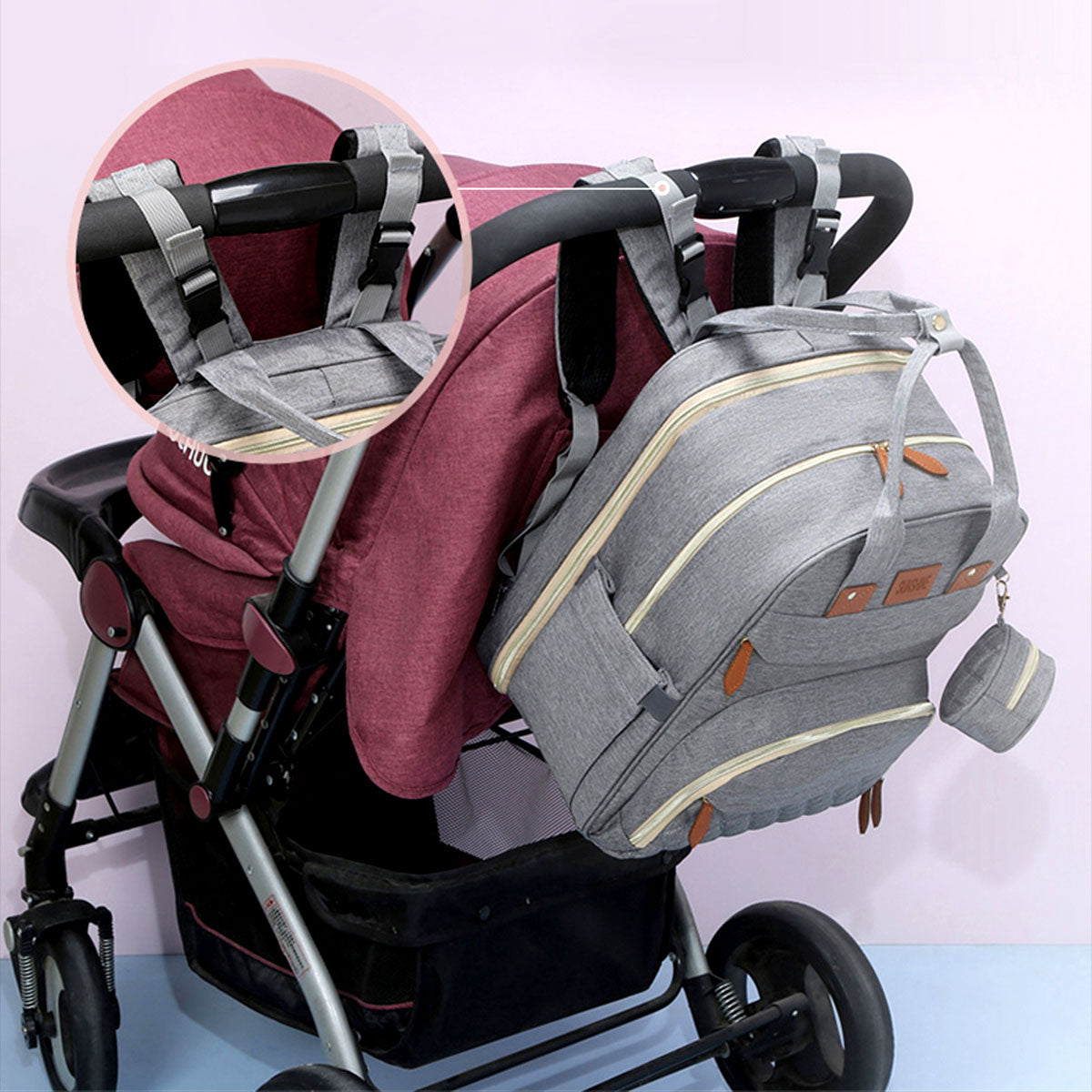 Mummy Baby Bag Upgraded Sleeping Mosquito Net Folding Crib Bed Backpack Outdoor - Gadget arcade