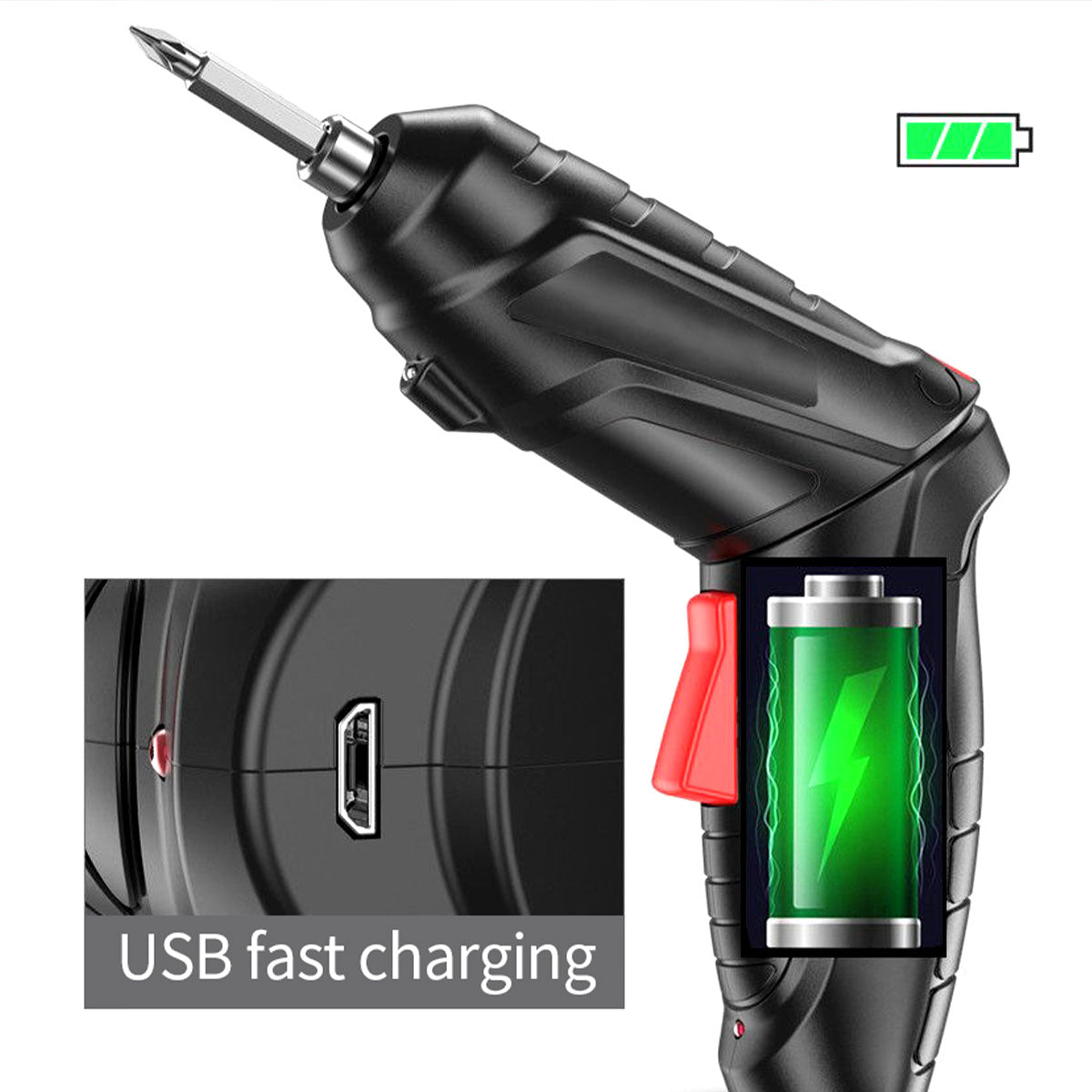 48Pcs 4.2V Rechargeable USB Cordless Screwdriver Electric Tool Set Screw Driver - Gadget arcade