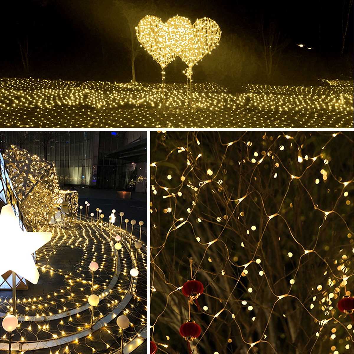 LED String Fairy Lights Net Mesh Curtain Xmas Wedding Party Garden Decor Outdoor - Gadget arcade