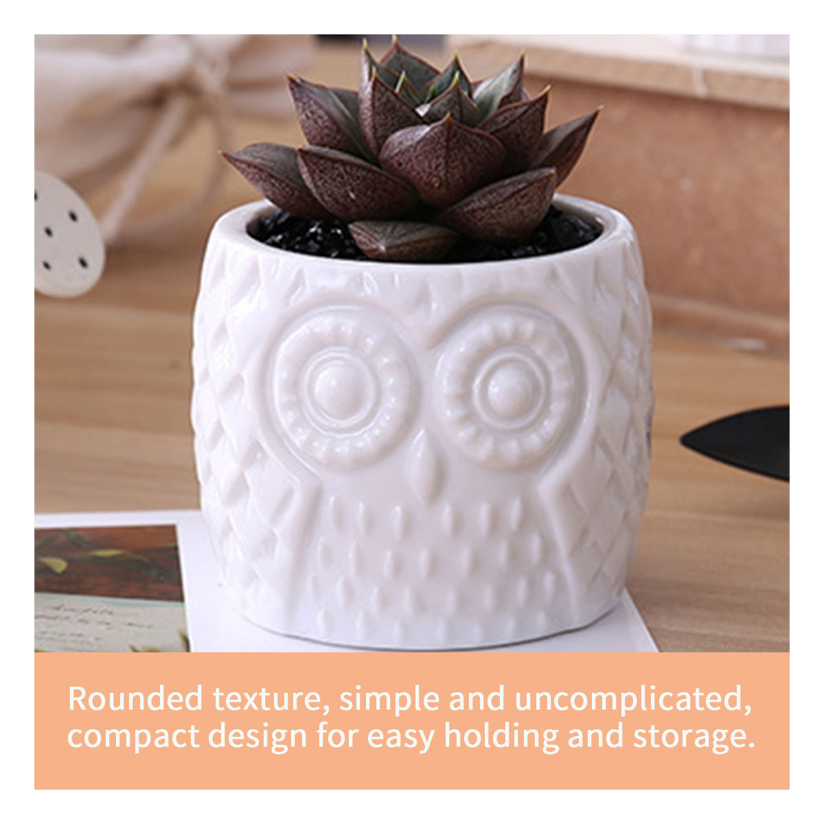 Flower Planter Ceramic Pots Bamboo Drag Creative Home Office Study Garden Decor - Gadget arcade