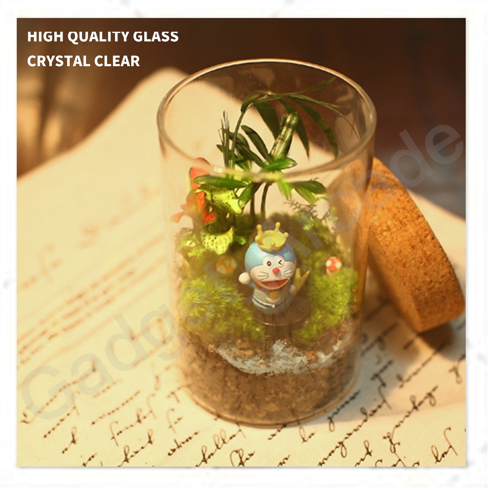 Glass Flower Pot LED Light Planter Bonsai Gift Garden Kitchen Home office Decor - Gadget arcade