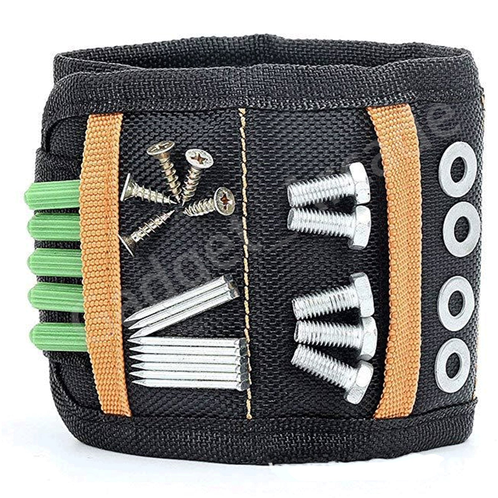 2 x Strong Magnetic Wrist Band Strap Magnet Screws Bolts Nuts Nails Tools Holder - Gadget arcade