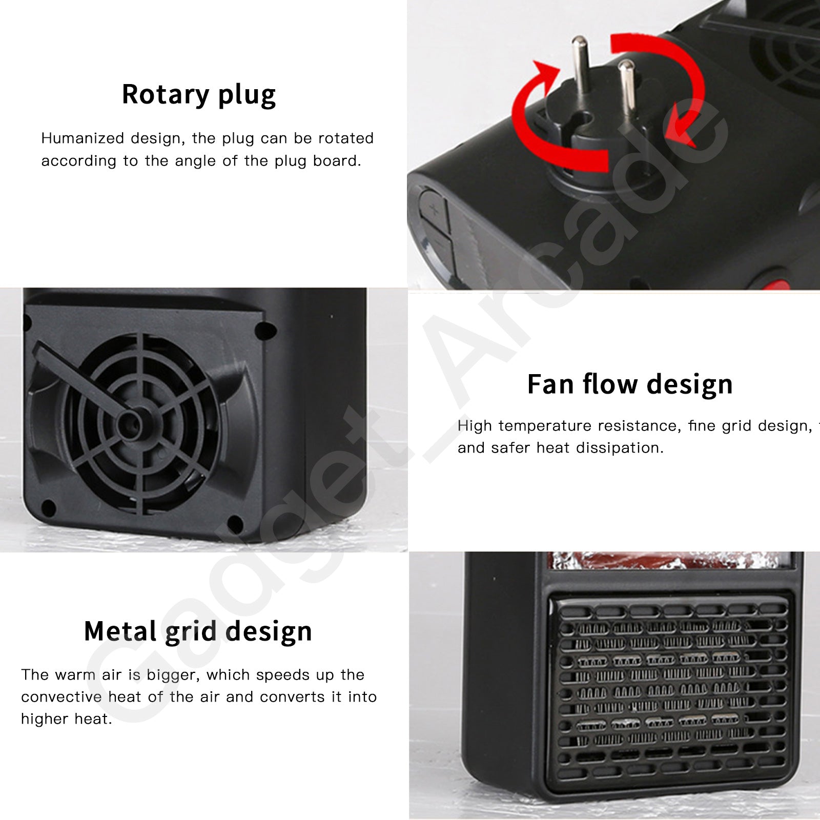 Mini Electric Flame Heater Warm Radiator Air Blower Home Remote Control Portable - Heater Gadget Arcade