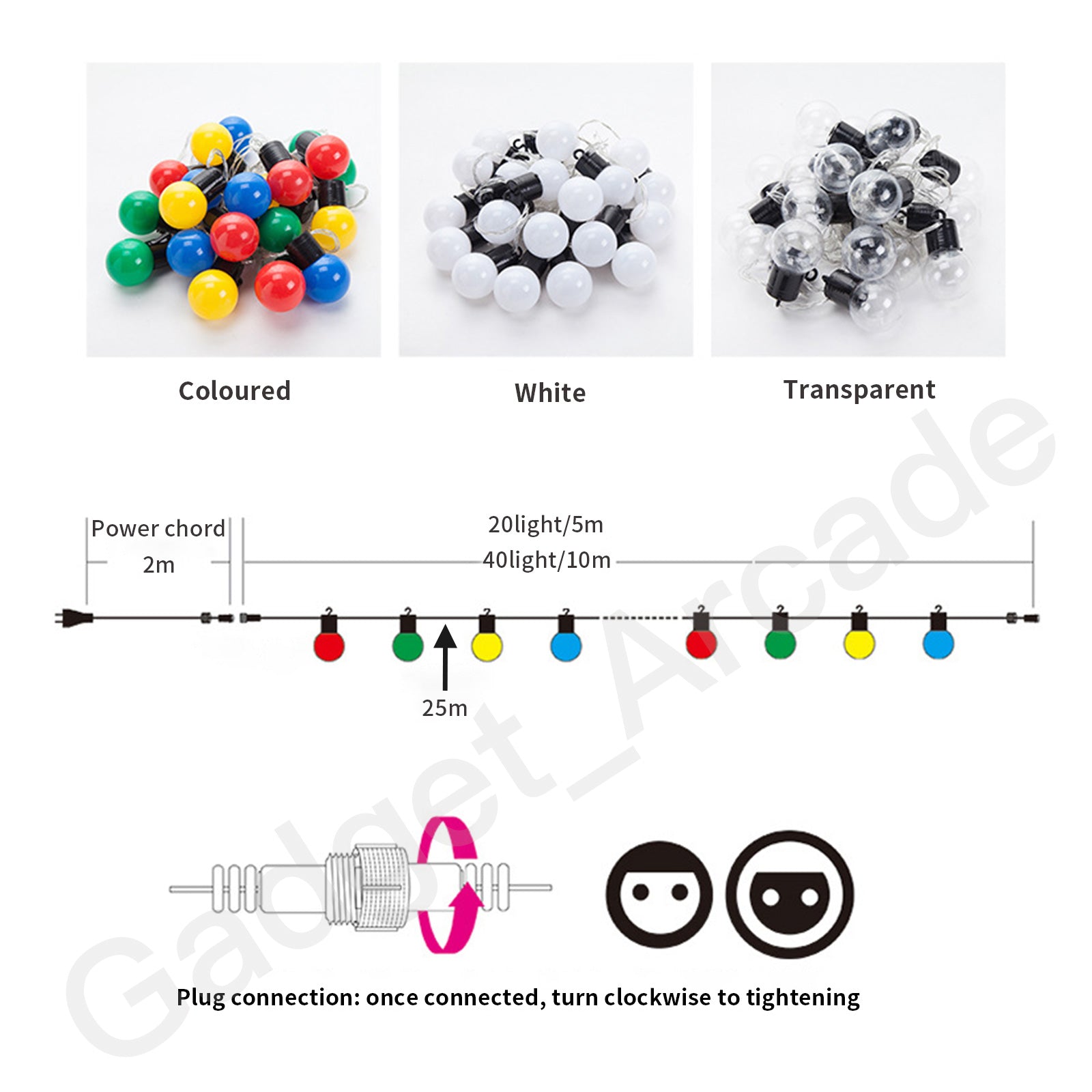 G40 Bulbs LED Light String Wedding Party Outdoor Waterproof Retro Decoration - Gadget arcade