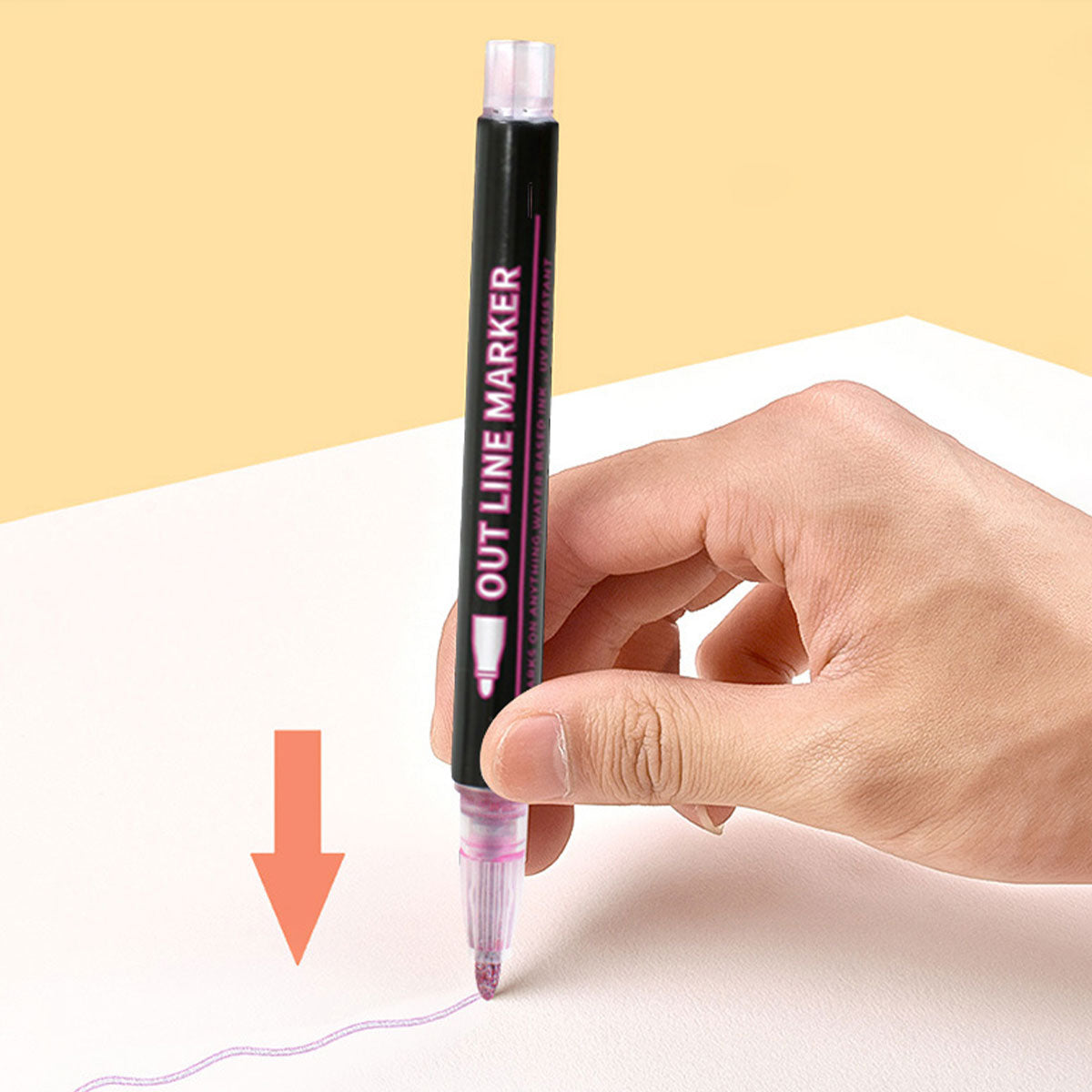 24 Colours Outline Markers Pens Writing Drawing Highlighter Card School DIY Set - Gadget arcade