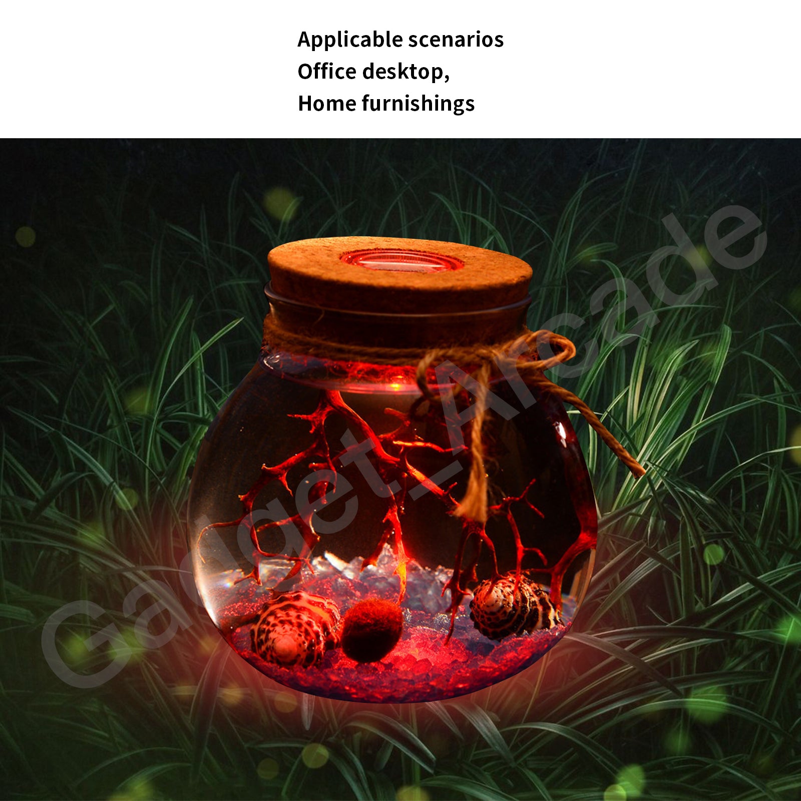 Glass Flower Pot LED Light Planter Bonsai Gift Garden Kitchen Home office Decor - Gadget arcade