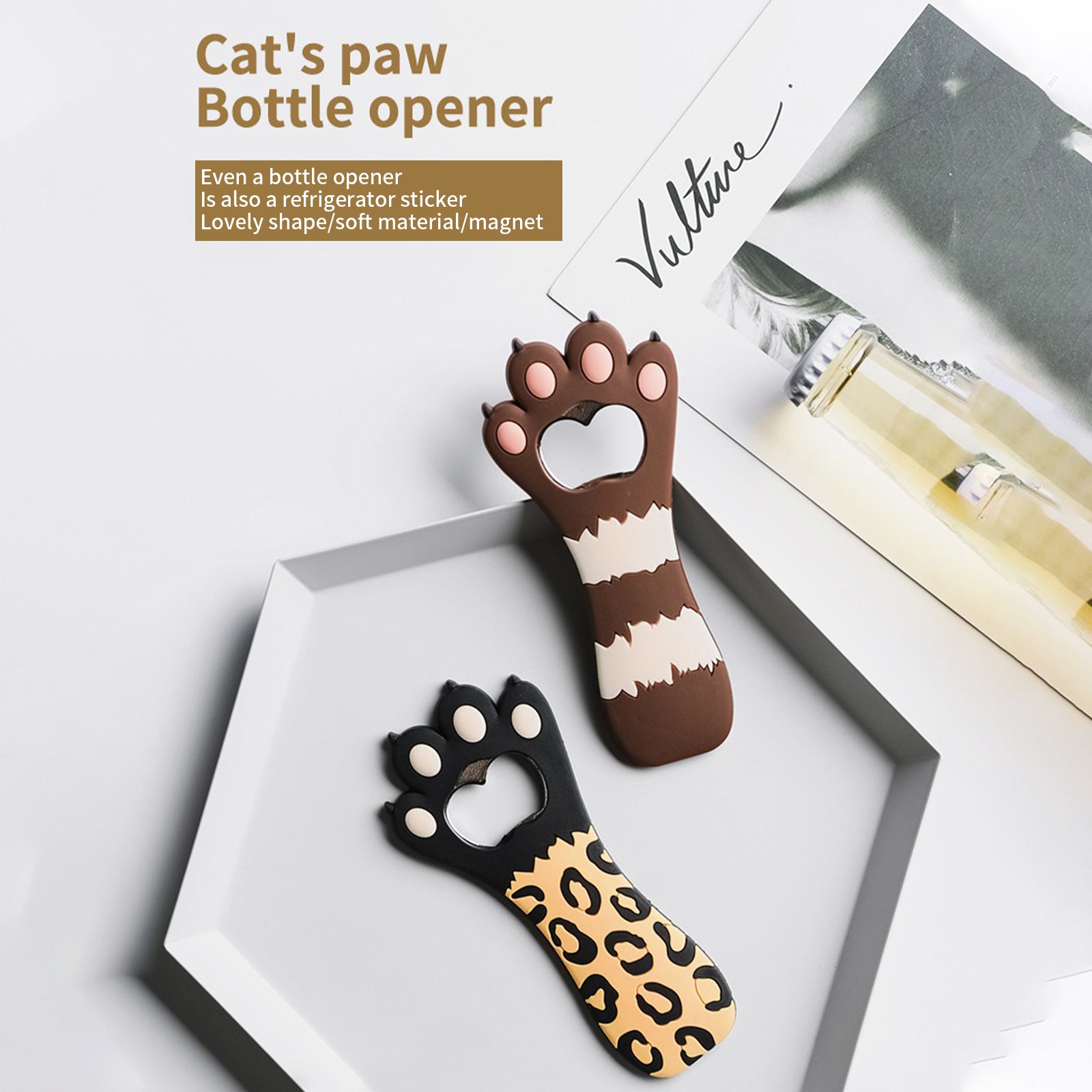 Fridge Magnets Cat Animal Bottle Opener - Gadget arcade