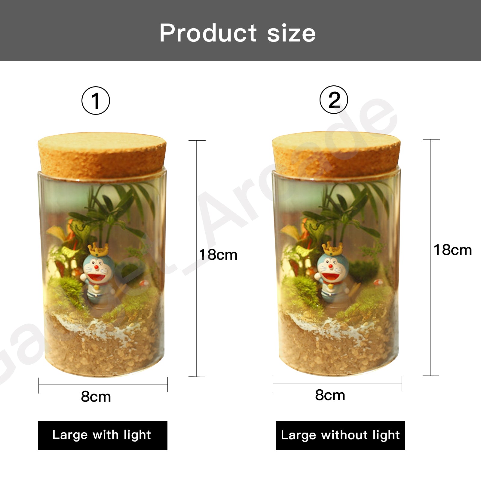 Glass Flower Pot LED Light Planter Bonsai Gift Garden Kitchen Home office Decor - Gadget arcade