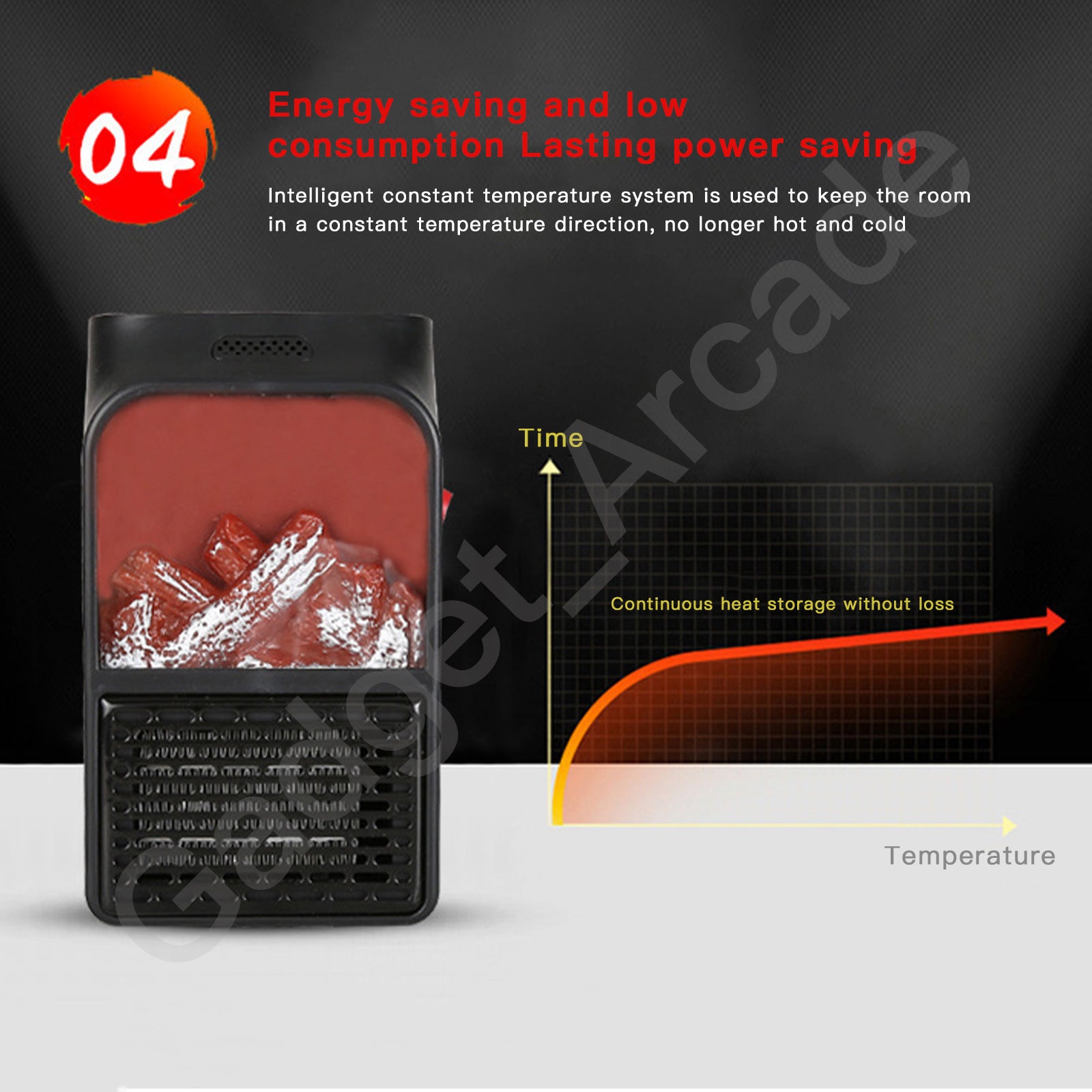Mini Electric Flame Heater Warm Radiator Air Blower Home Remote Control Portable - Gadget arcade