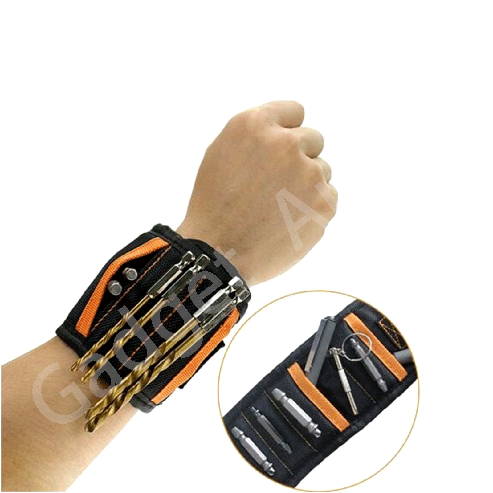 2 x Strong Magnetic Wrist Band Strap Magnet Screws Bolts Nuts Nails Tools Holder - Gadget arcade