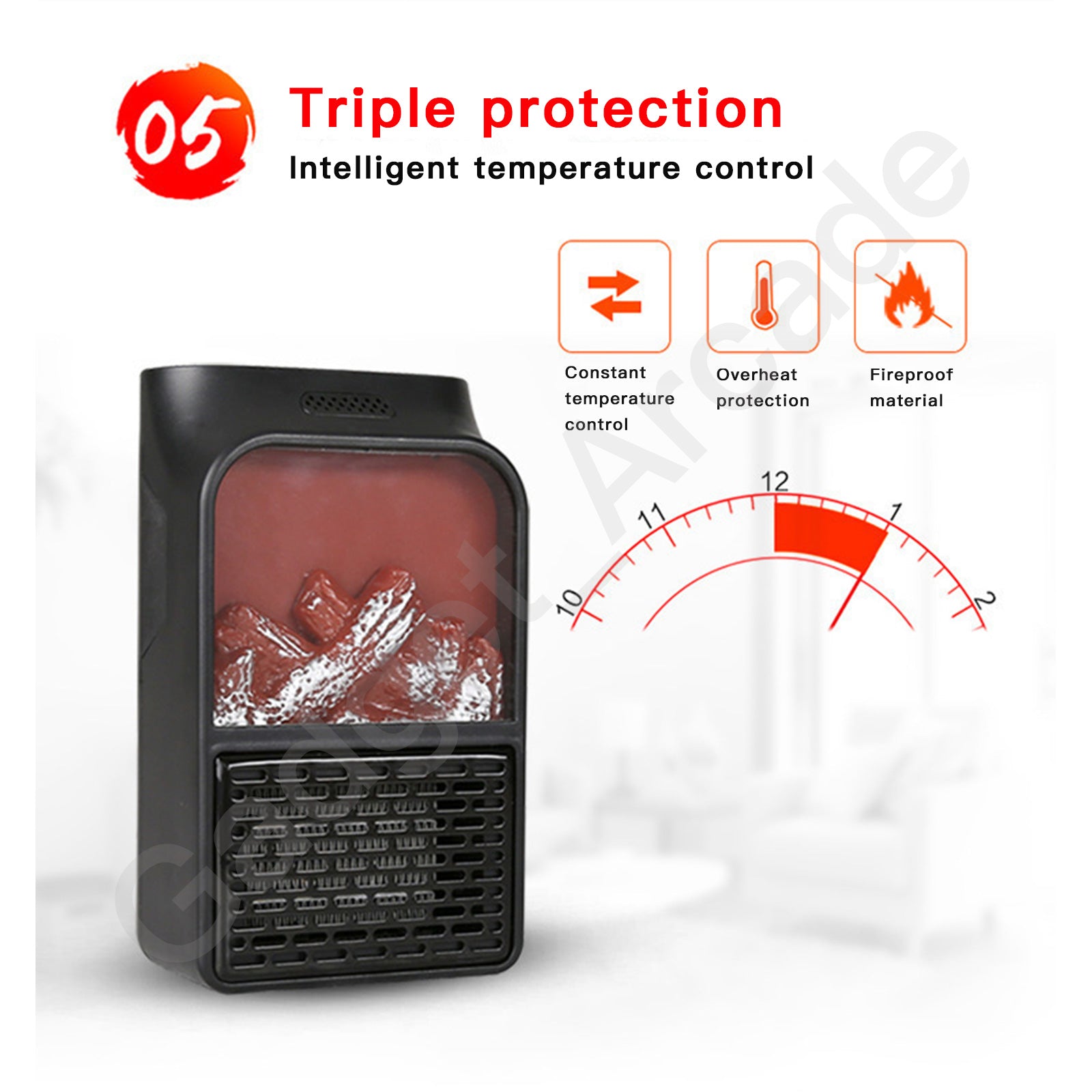 Mini Electric Flame Heater Warm Radiator Air Blower Home Remote Control Portable - Gadget arcade