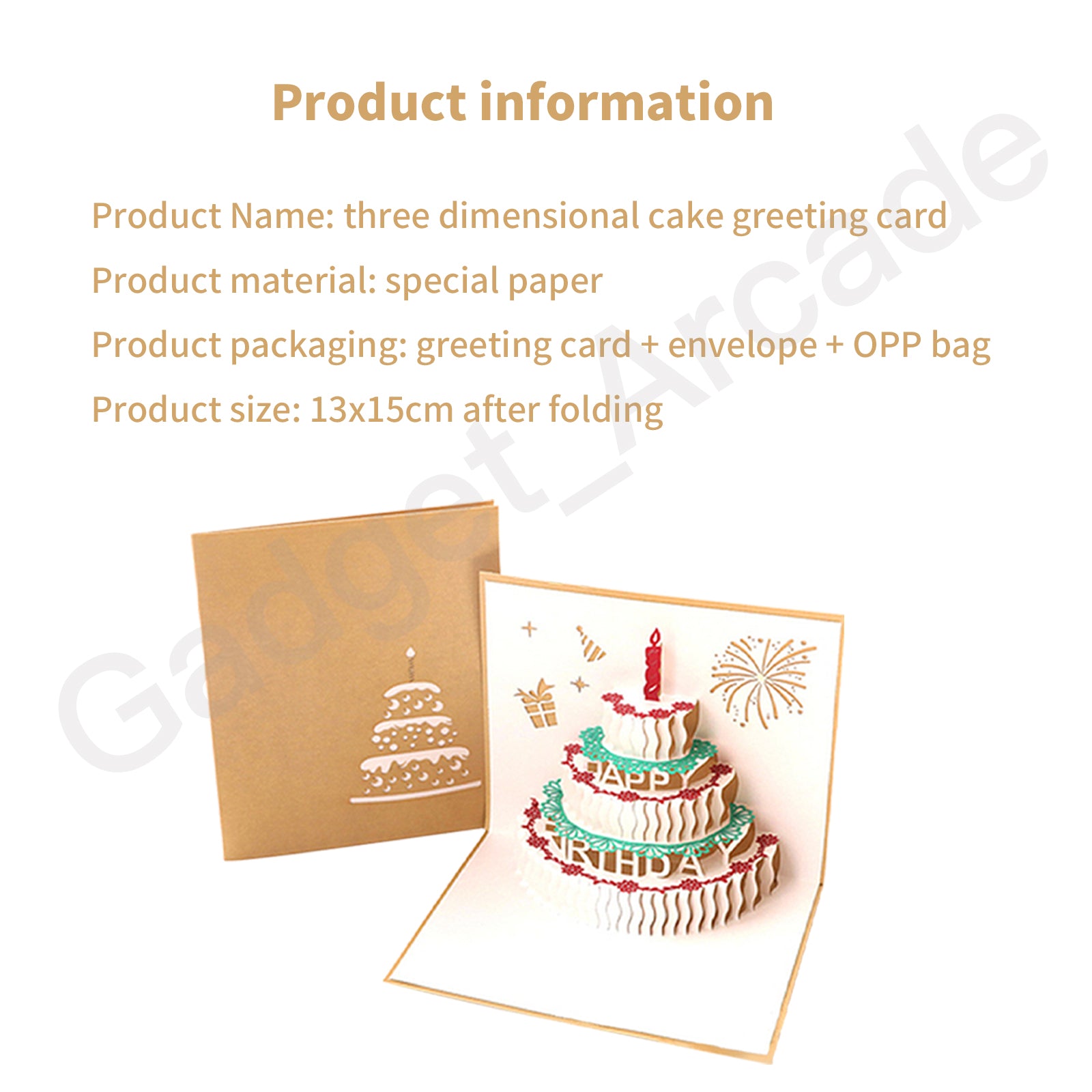 2 Pcs 3D Birthday Card Creative Gift Greeting Pop Up Happy Handmade AU Stock - Gadget arcade