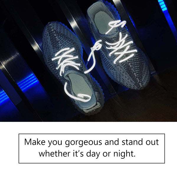 3M Reflective Colorful Round Shoelaces Sneakers Runners Laces Night for Yeezys - Gadget arcade