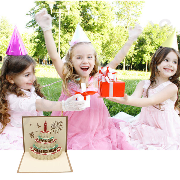 2 Pcs 3D Birthday Card Creative Gift Greeting Pop Up Happy Handmade AU Stock - Gadget arcade