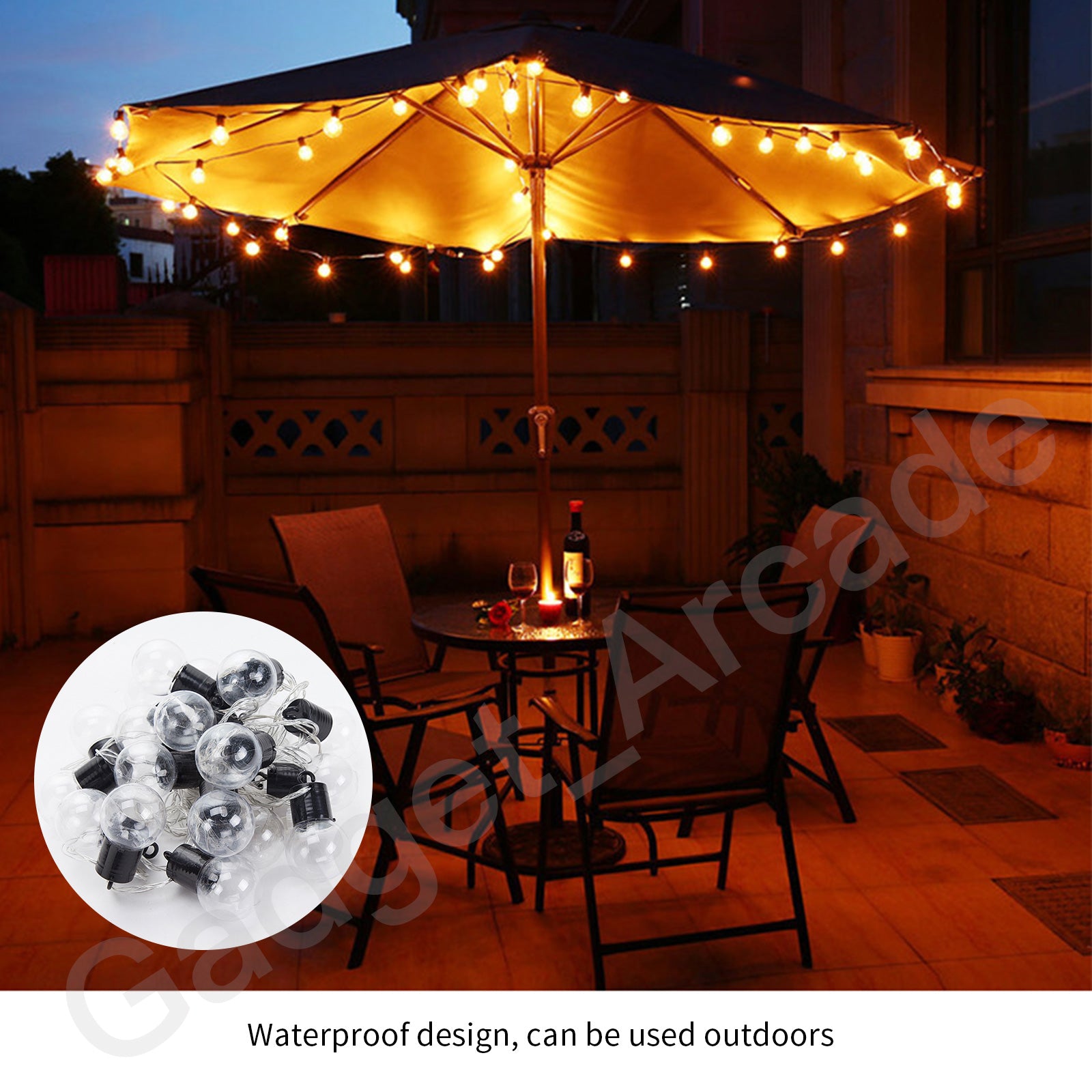 G40 Bulbs LED Light String Wedding Party Outdoor Waterproof Retro Decoration - Gadget arcade