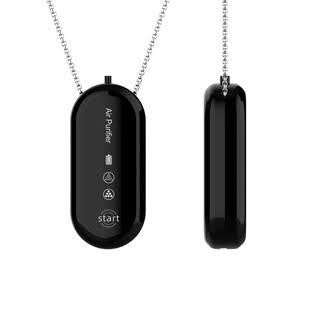 Susliving Portable Negative Ion Air Purifier Necklace Black