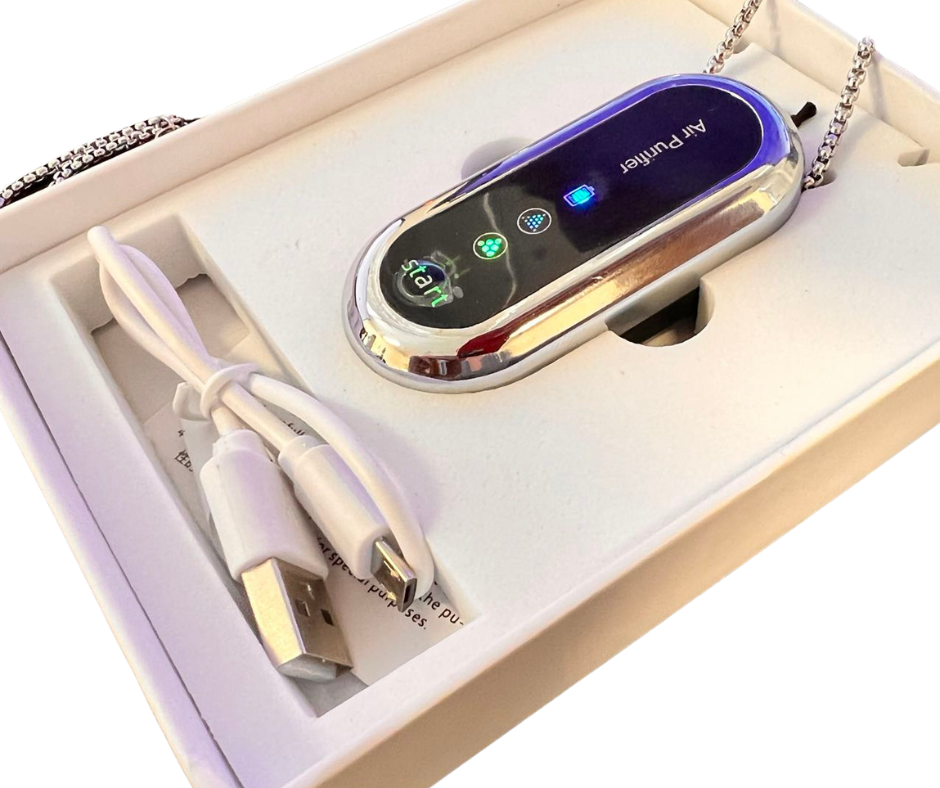 Susliving Portable Negative Ion Air Purifier Silver Necklace
