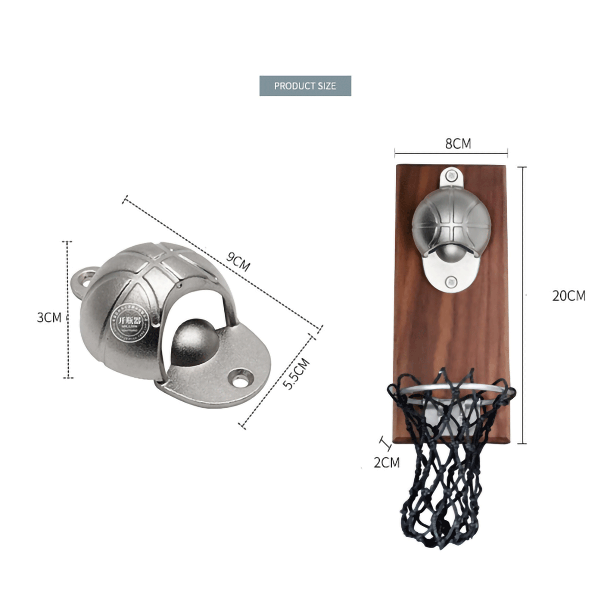 Wall Mounted Retro Mahogany Wood Stainless Steel Bottle Opener with Catcher Bar Gadget