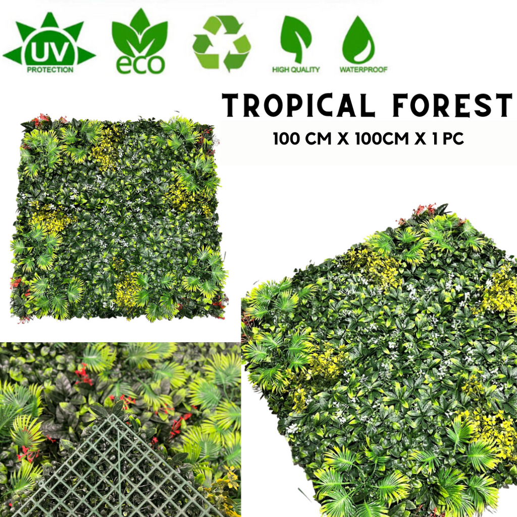 Susliving Designer Tropical Forest Faux Vertical Garden Wall Panel 100