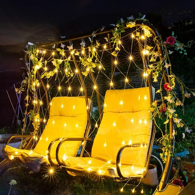 LED String Fairy Lights Net Mesh Curtain Xmas Wedding Party Garden Decor Outdoor - Gadget arcade