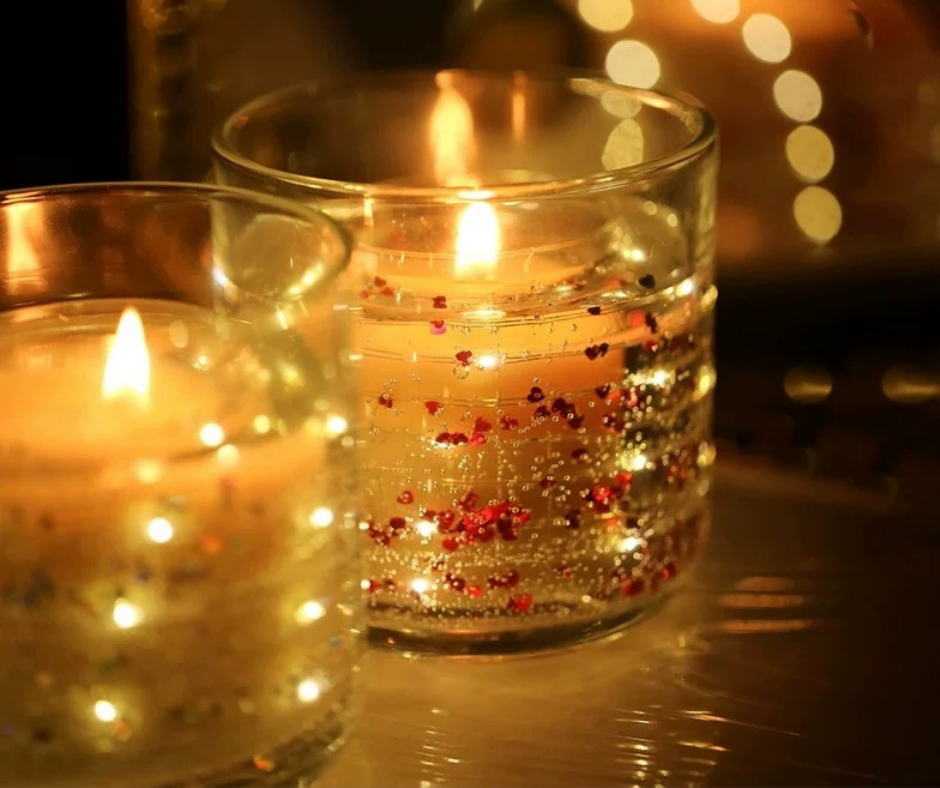 Susliving Trio of Lights Scented Soy Wax Candle Solar LED Valentine's choice