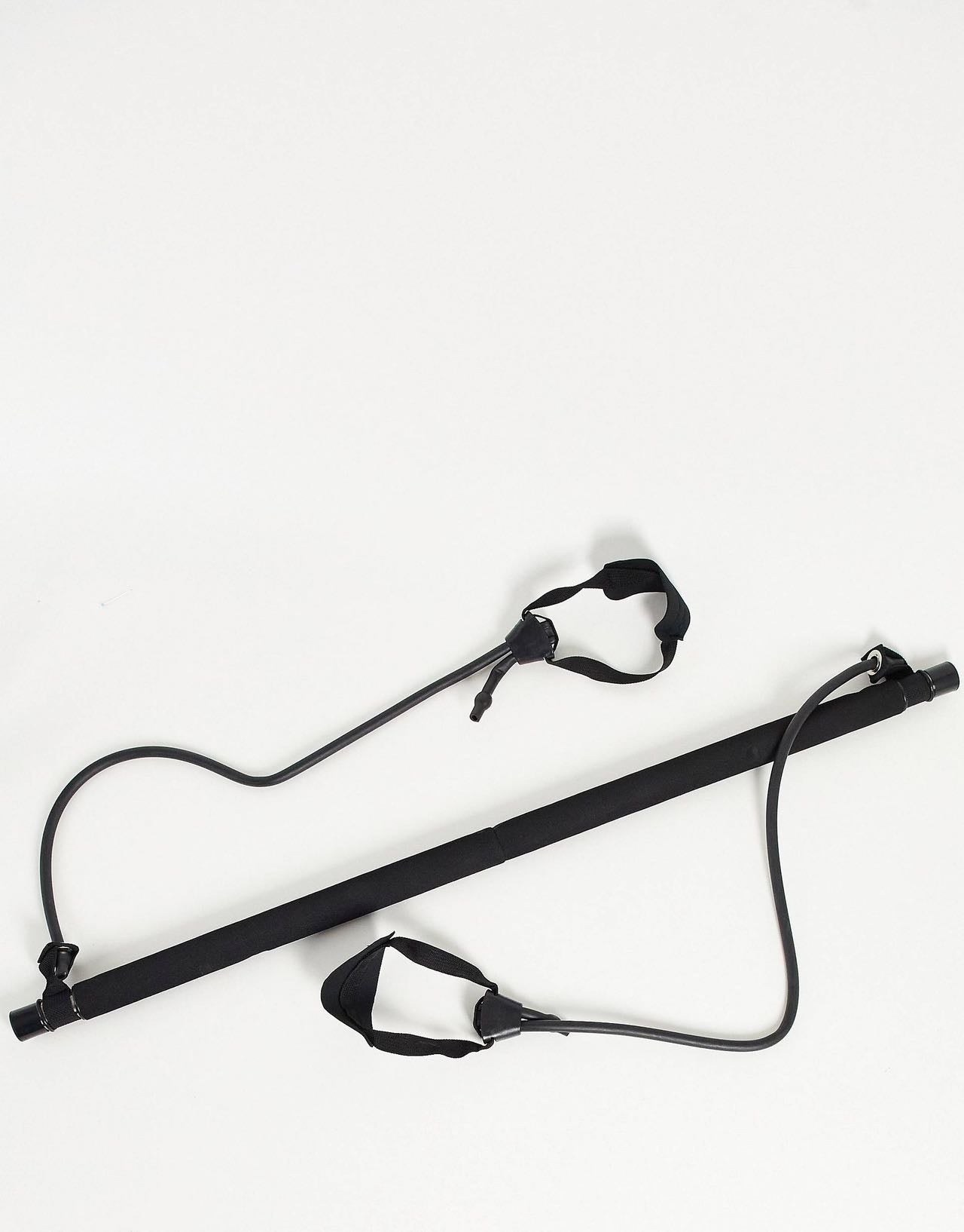 Susliving Portable Pilates Stretch Rope Exercise Bar-Black