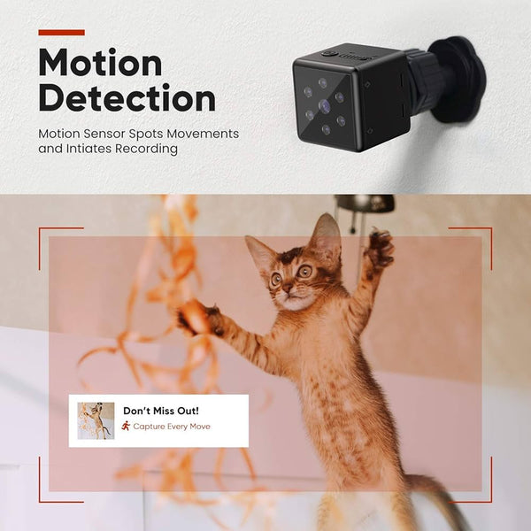 Mini Spy Cam 1080p Full HD - Mountable Hidden Video Camera Dash-cam With Motion Detection