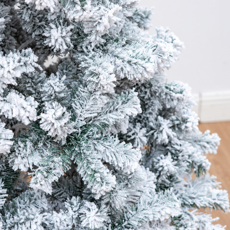 6Ft 1.80m flocked Christmas tree powdered snow