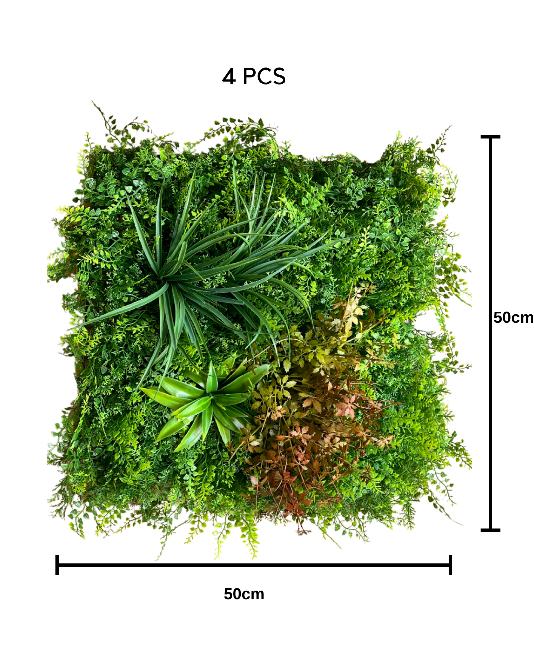 4pcs Lush Wild Savanna Artificial Plant Square Panel