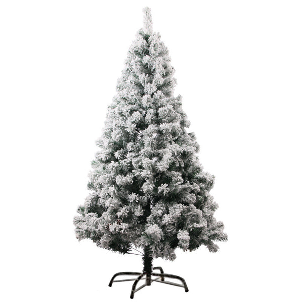 6Ft 1.80m flocked Christmas tree powdered snow