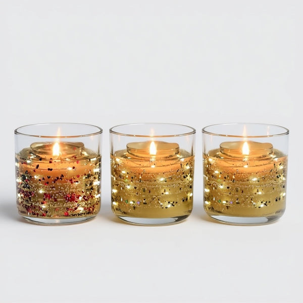 Susliving Trio of Lights Scented Soy Wax Candle Solar LED Valentine's choice